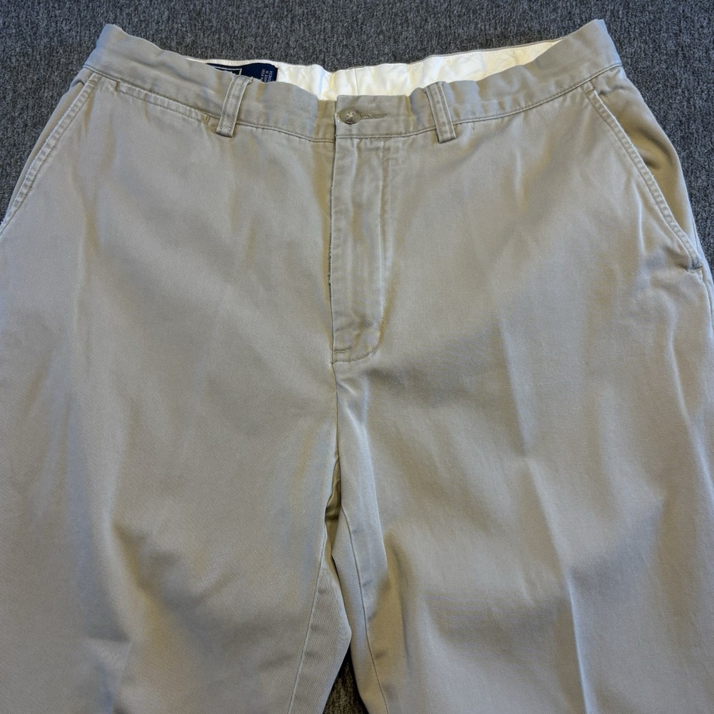 Vintage Polo Ralph Lauren Prospect Pant Men's 33x32 Beige Flat Front Chino Golf
